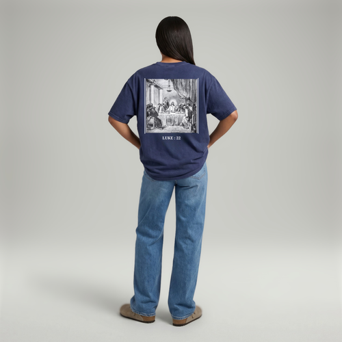 You Can Sit With Us Oversized Vintage Tee - Navy